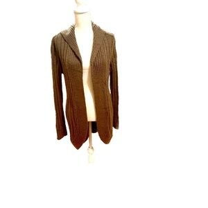 Vintage Olive hooded duster cardigan size xl